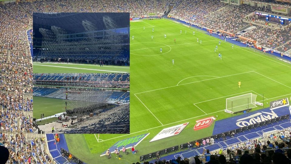 Días después del partido de Rayados contra León, se comenzó a instalar el escenario para el concierto de 'The Weeknd' en el Estadio BBVA