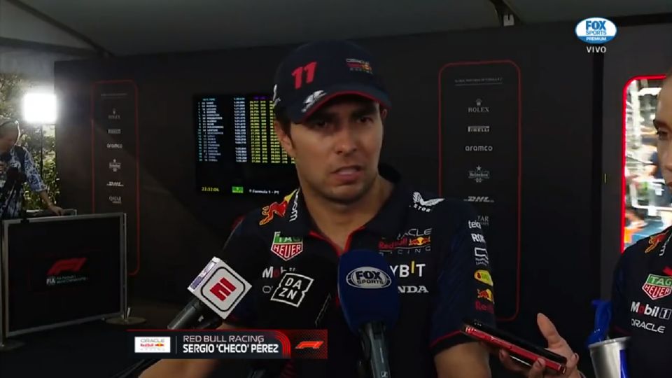 Sergio Peréz en conferencia post Gran Premio de Japón.