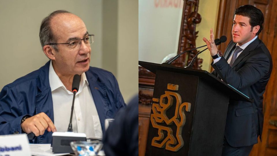 Felipe Calderón, expresidente de México y Samuel García, gobernador de Nuevo León.