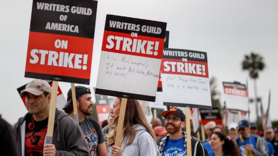 Guionistas de Hollywood en protestas.