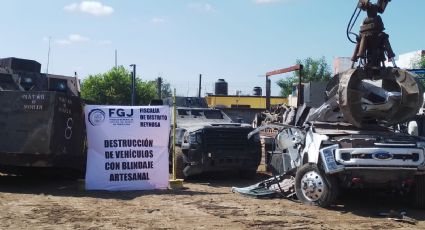 Destruyen 10 vehículos blindados utilizados durante enfrentamientos en Tamaulipas