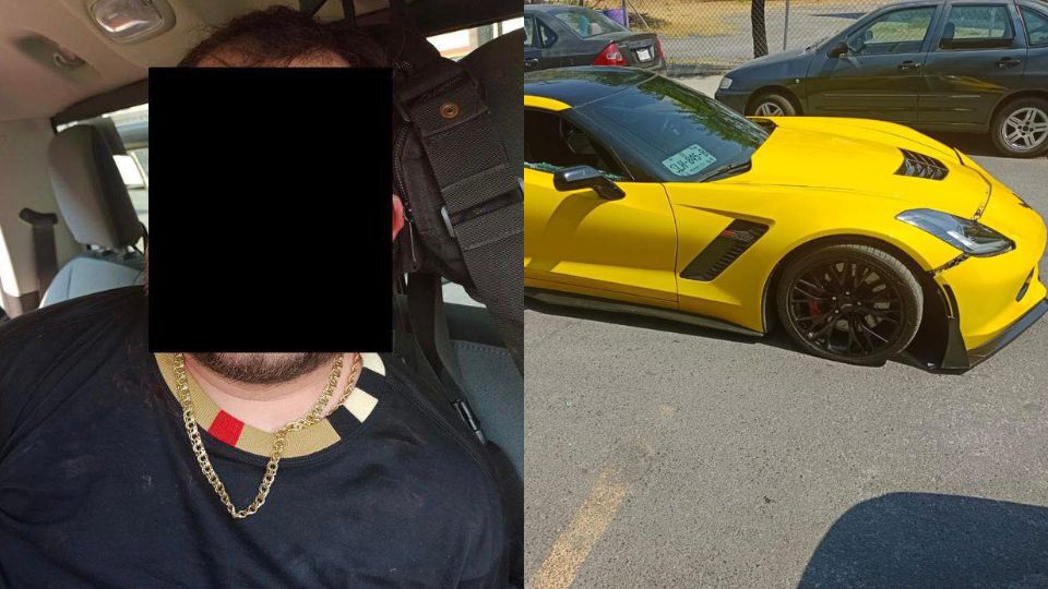 El detenido viajaba a bordo de un Corvette en color amarillo.