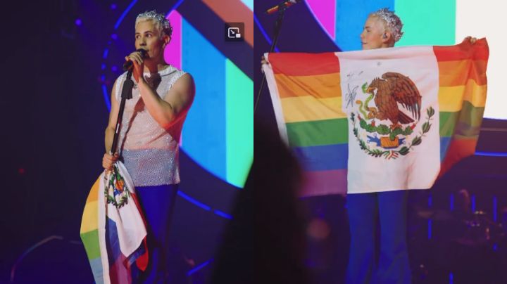 Christian Chávez ondea bandera de México con colores LGBT, ¿Lo multarán?