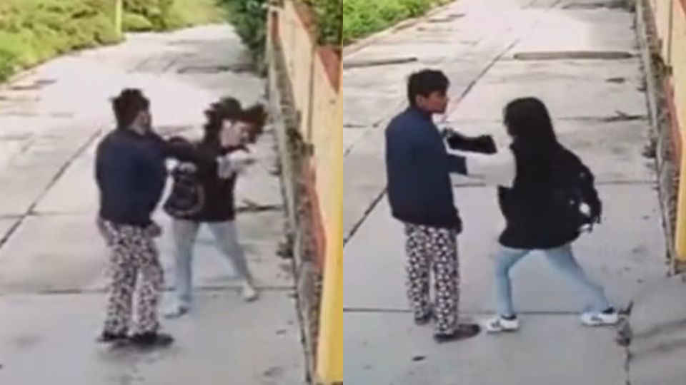 Cámara de seguridad capta pelea entre una pareja de jovenes