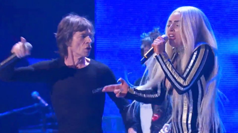 Mick Jagger y Lady Gaga en 2012.