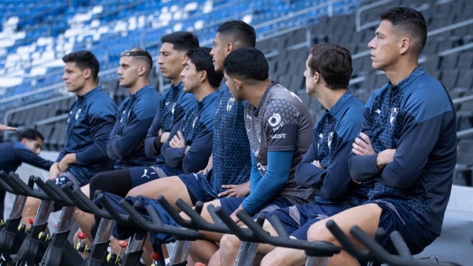 Los jugadores del Monterrey durante un entrenamiento en el Estadio BBVA