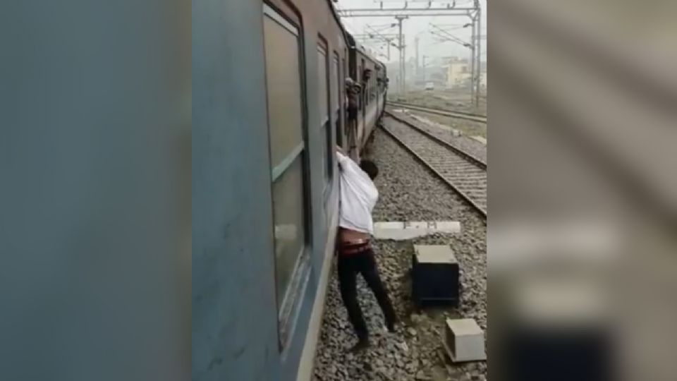 Ladrón atrapado en un tren