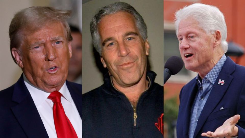 Donald Trump, Jeffrey Epstein y Bill Clinton.