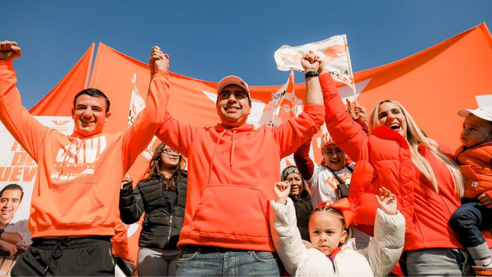 Jesús Nava durante el cierre de su precampaña por la alcaldía de Santa Catarina.