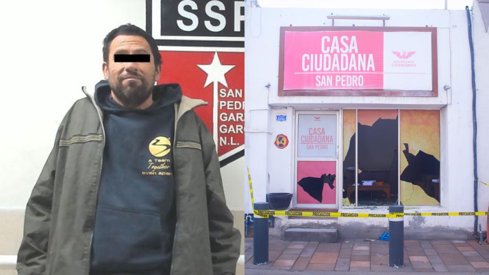 Hombre es detenido por ocasionar daños en Casa Ciudadana de Movimiento Ciudadano en San Pedro