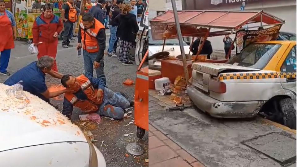 Momento en que el vendedor de tostadas fue atropellado.