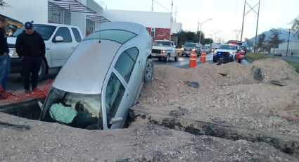 Conductor cae a zanja en Escobedo; resultó con heridas leves