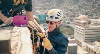 Luis Donaldo Colosio escala a rappel el Faro del Comercio