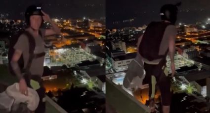 Video: Muere hombre al saltar de un edificio y no abrir su paracaídas en Tailandia