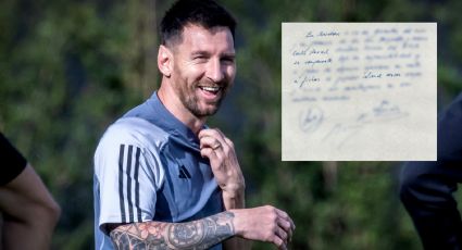 A subasta la servilleta con la promesa del Barcelona de contratar a Messi