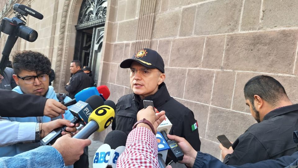 Secretario de Seguridad de Nuevo León, Gerardo Palacios Pámanes, en atención a medios este miércoles 31 de enero