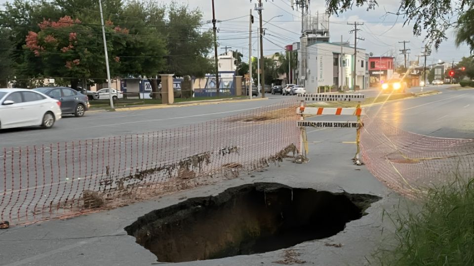 Socavón ubicado en el municipio de San Nicolás.