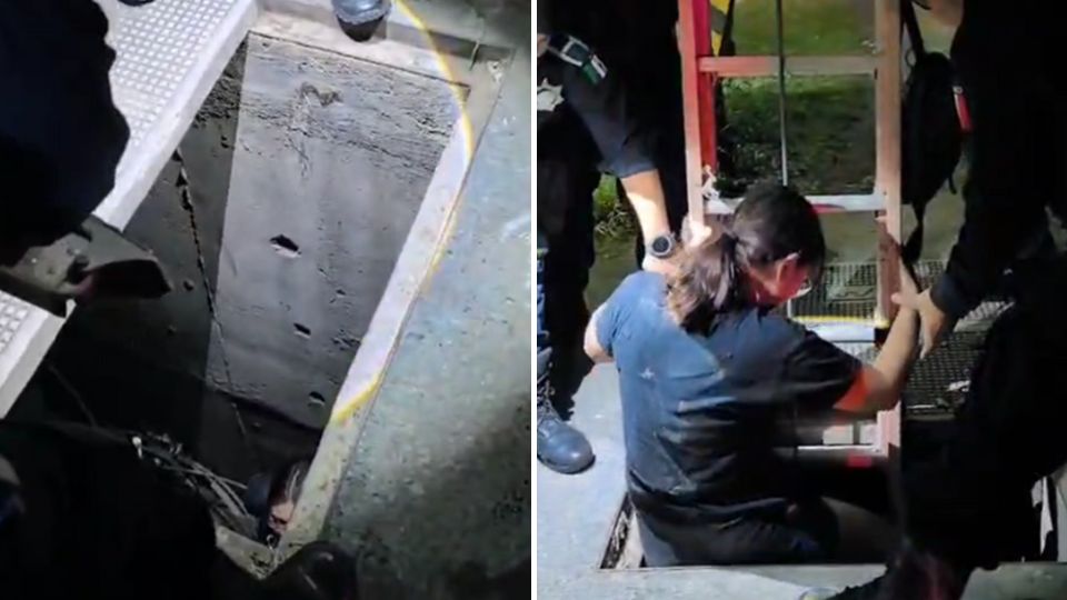 Joven cae a alcantarilla de dos metros de profundidad