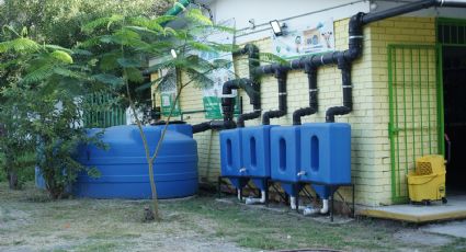 Instalan 8 nuevos sistemas de captación de agua de lluvia en escuelas de NL