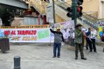 Colectivo protesta en contra del aumento de tarifas en el transporte público en Monterrey