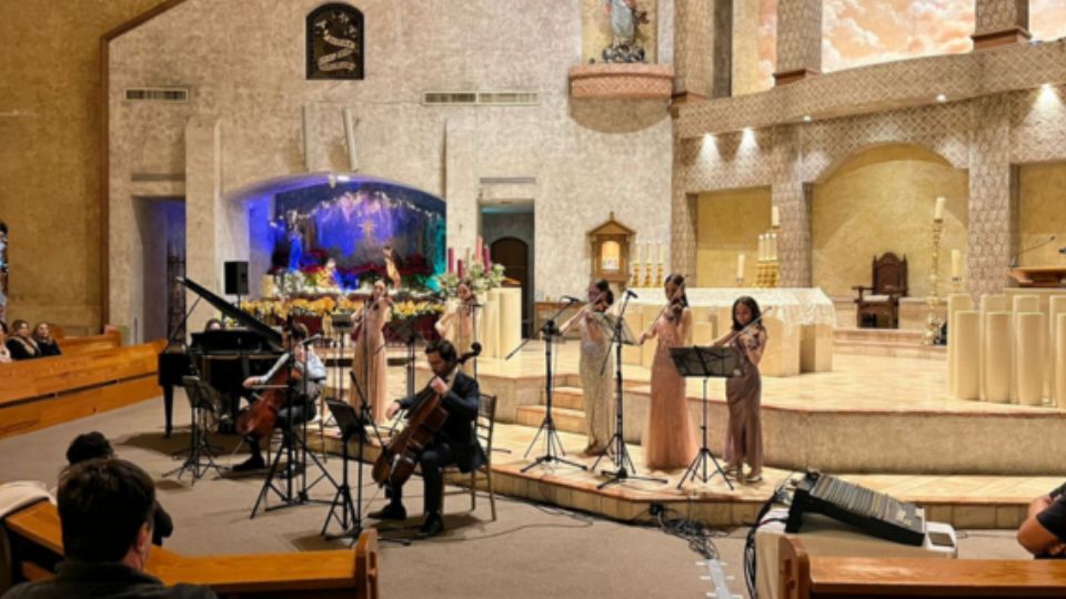 Por cuarta ocasión el Ensamble Muraira brindó un concierto en la Parroquia Nuestra Señora de Los Ángeles, en el municipio de San Pedro Garza García.
