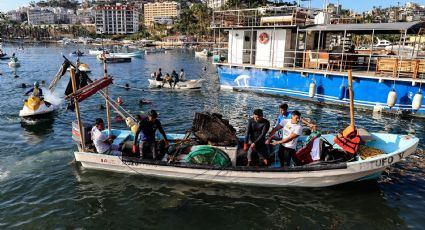 Realizan torneo de pesca de basura en playa de Acapulco