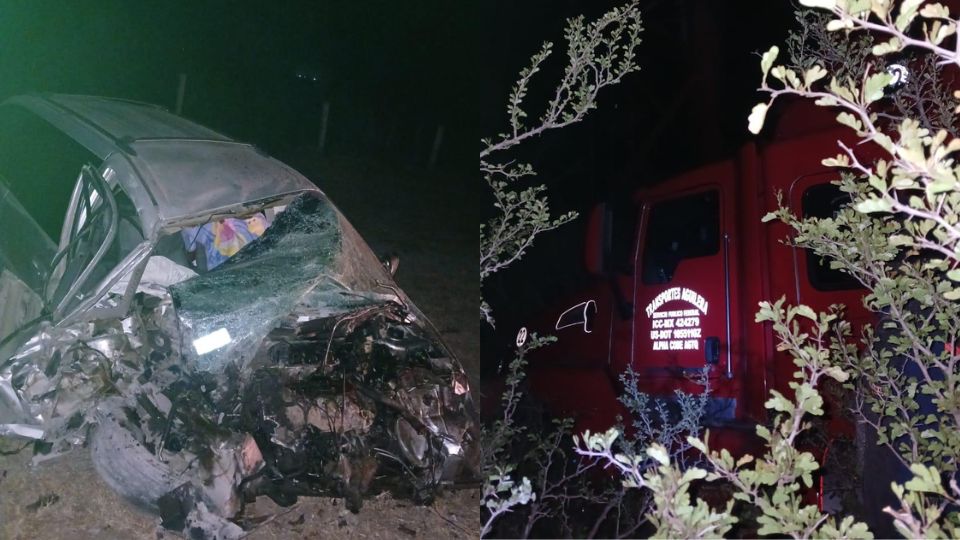 Camioneta y tráiler chocan sobre la carretera a Laredo