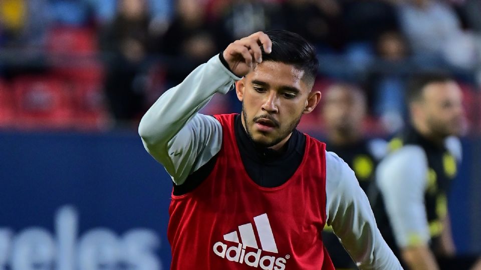 Jesus Garza de Tigres en el calentamiento previo durante el partido de la Jornada 4 del Torneo Clausura 2024