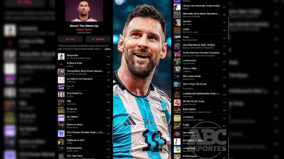 El astro argentino compartió su playlist con la que se prepara antes de los partidos con el Inter de Miami, en donde destacan algunos de los exponentes actuales de la música mexicana.