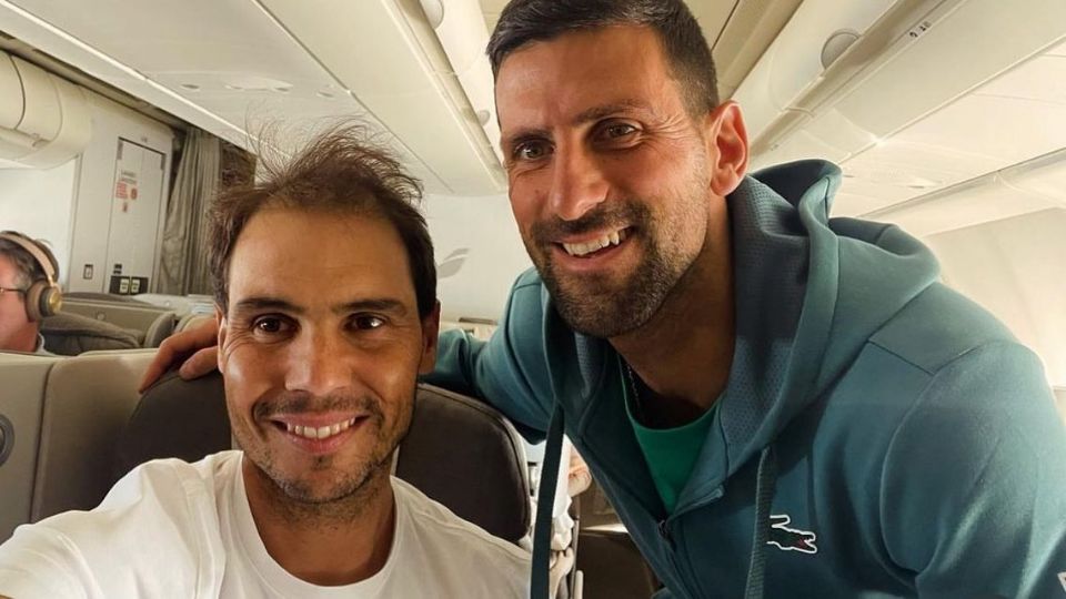 Fotografía de archivo de Novak Djokovic y Rafael Nadal previo al Masters 1000 de Indian Wells en febrero