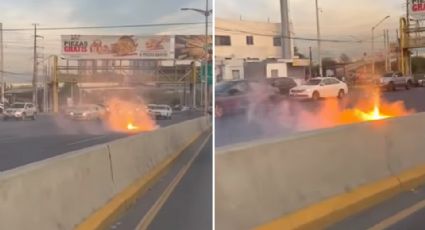 Tráfico paralizado y fuego en la avenida: ¿Qué sucedió esta mañana en Garza Sada?