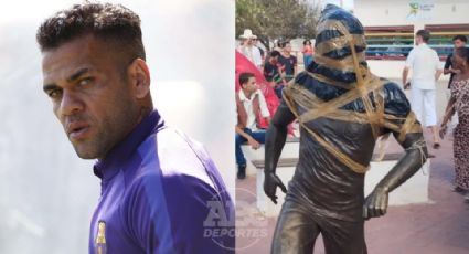 Vandalizan estatua de Dani Alves en Brasil