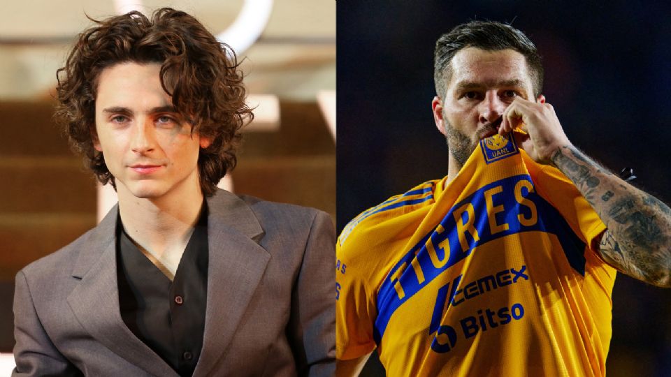 Timothée Chalamet y André-Pierre Gignac.