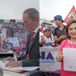 Xóchitl Gálvez firma con sangre promesa de no eliminar programas sociales