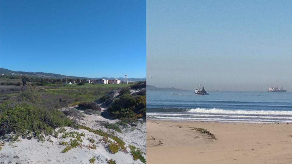 Guarnición militar El Ciprés, Ensenada, BC (izq); Playa Praderas del Ciprés.