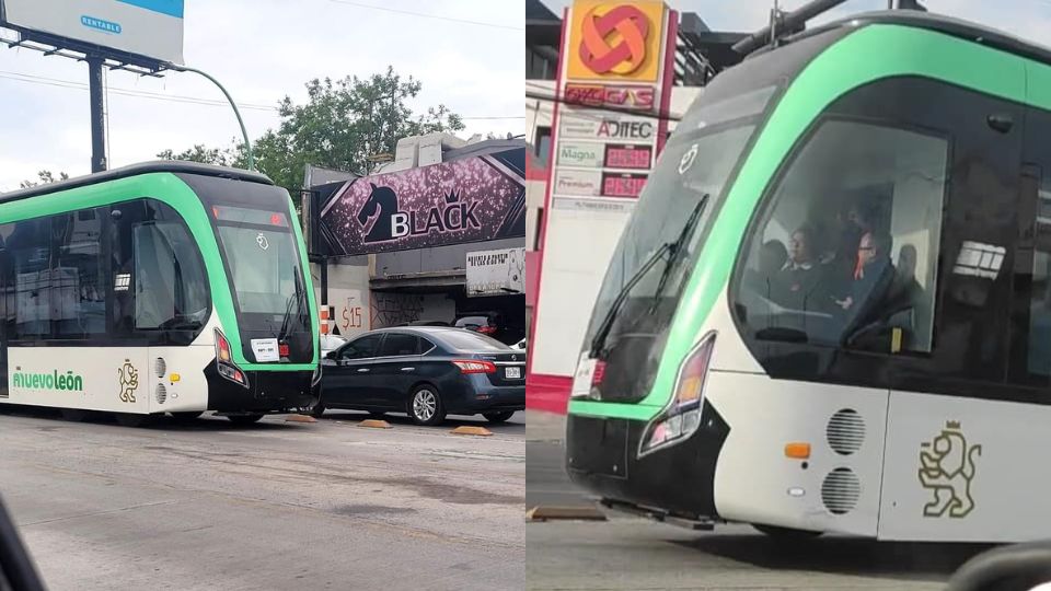 Tren eléctrico circula en Monterrey mediante su fase de pruebas