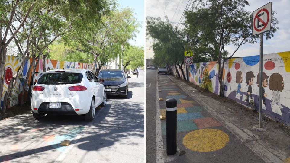 Vehículos estacionados en corredor escolar en Monterrey son retirados por Municipio