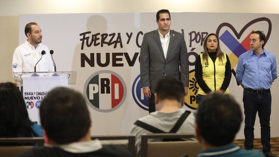 Marko Cortés, Diego Garay, Sylvia Elizondo y Hernán Salinas en una conferencia el pasado 2 de marzo de 2024.