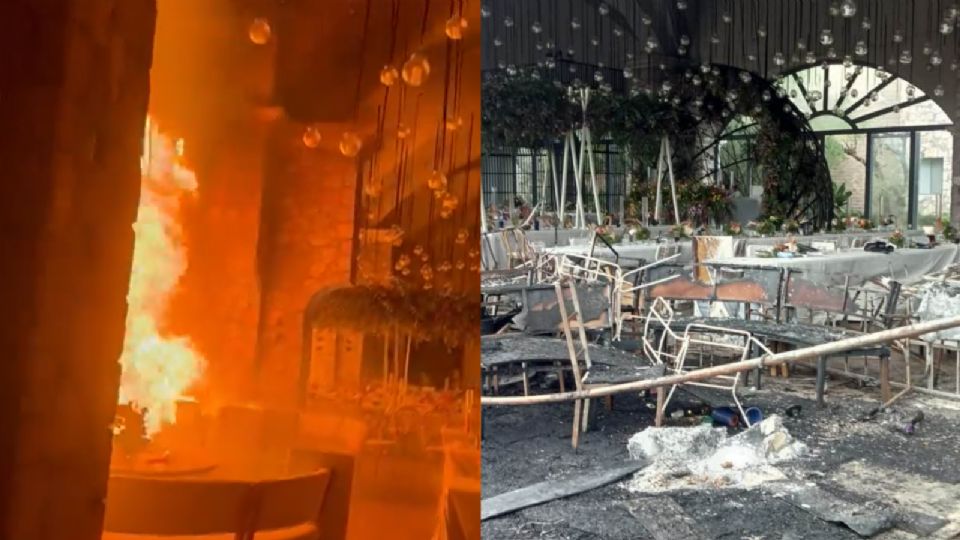 Incendio en salón de fiestas Hacienda Los Arcángeles.