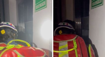 Quedan 3 personas atrapadas en elevador en edificio en Monterrey