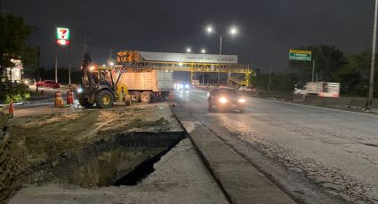 Tras lluvias, surge socavón en Carretera a Laredo