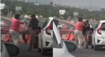 Captan pelea entre mujer y hombre en avenida Paseo de los Leones, Monterrey