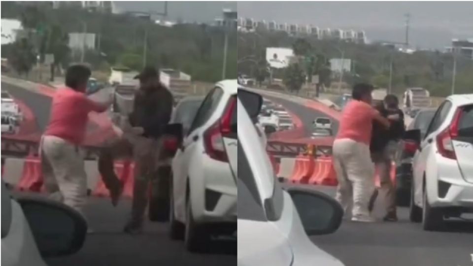 Pelea entre hombre y mujer