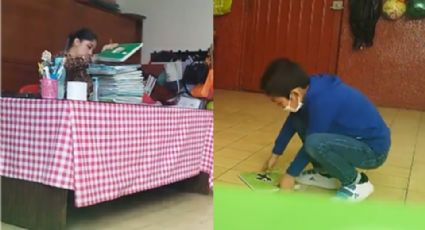 Video: Maestra revisa y arroja al piso libretas de sus alumnos en Toluca