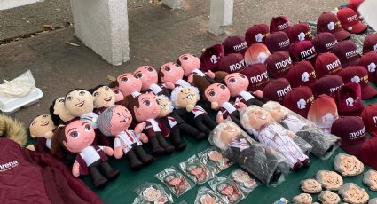 Comercian peluches y gorras de Claudia Sheinbaum durante evento en NL