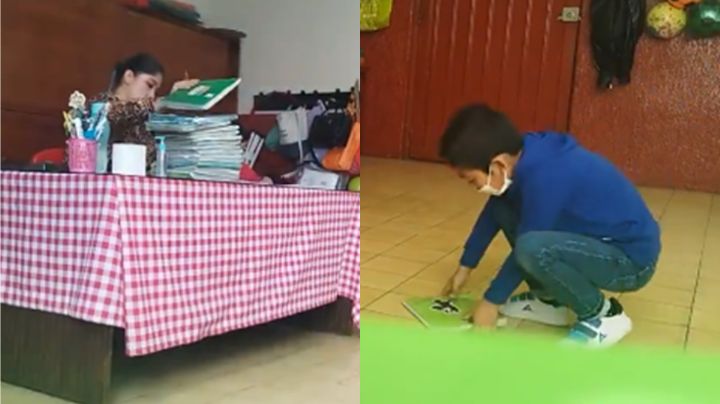 Video: Maestra revisa y arroja al piso libretas de sus alumnos en Toluca