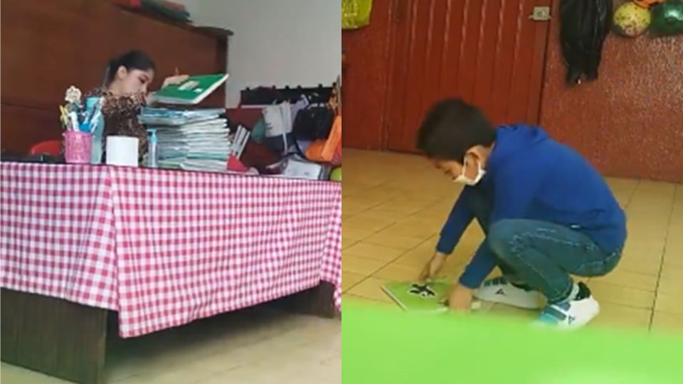 Captan a maestra arrojando libretas a sus estudiantes