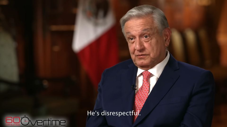 Andrés Manuel López Obrador, presidente de México, en el programa '60 Minutes' de la cadena CBS.