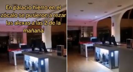 Video: Guardia capta a Alexas rezando de madrugada en centro comercial