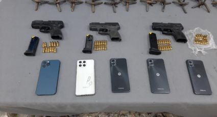 Detienen a 4 hombres con armas, vehículo blindado y ponchallantas en Galeana